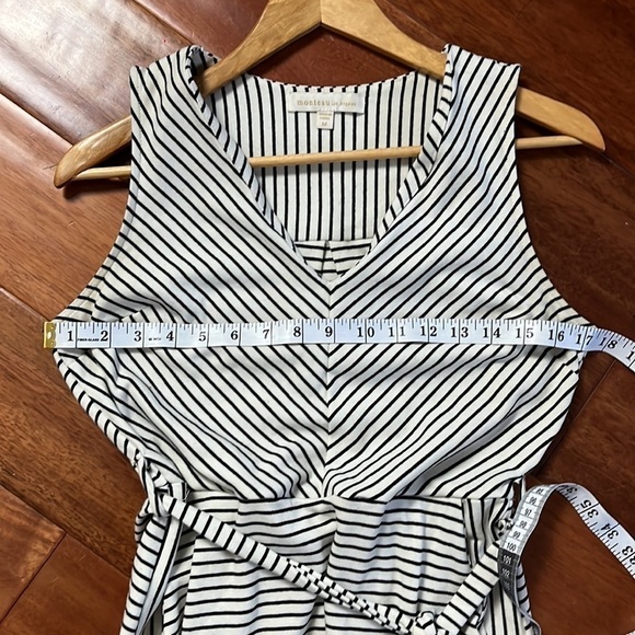 Monteau cream and black striped dress size medium - Picture 5 of 9